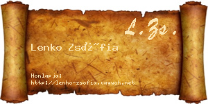 Lenko Zsófia névjegykártya